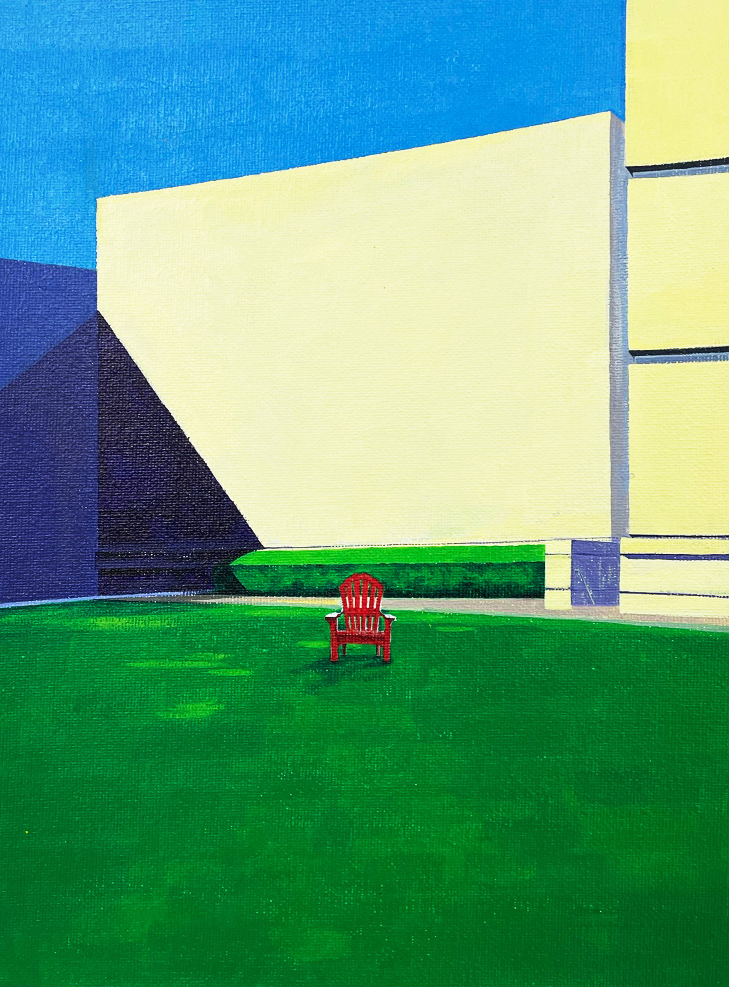 Red Chair, Acrylic on canvas,9''×12''